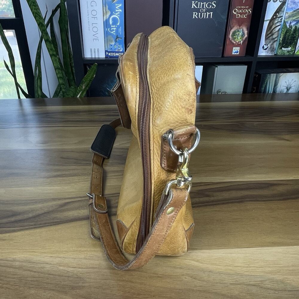 Palm West Golf Vintage Large Leather Messenger Bag Adjustable Strap *flaws* - Picture 6 of 9